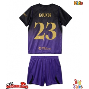 Barcelona Jules Kounde #23 Replica Away Stadium Kit for Kids 2026-27 Short Sleeve (+ pants)